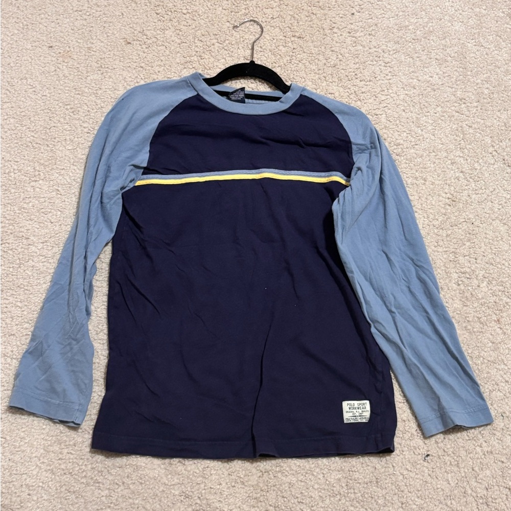 Kids Blue and Navy Long Sleeve Shirt